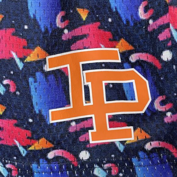 Inaka Power Shorts Mens Small Blue Pink Retro Print 5" Lightweight Stretch Mesh - Picture 4 of 9